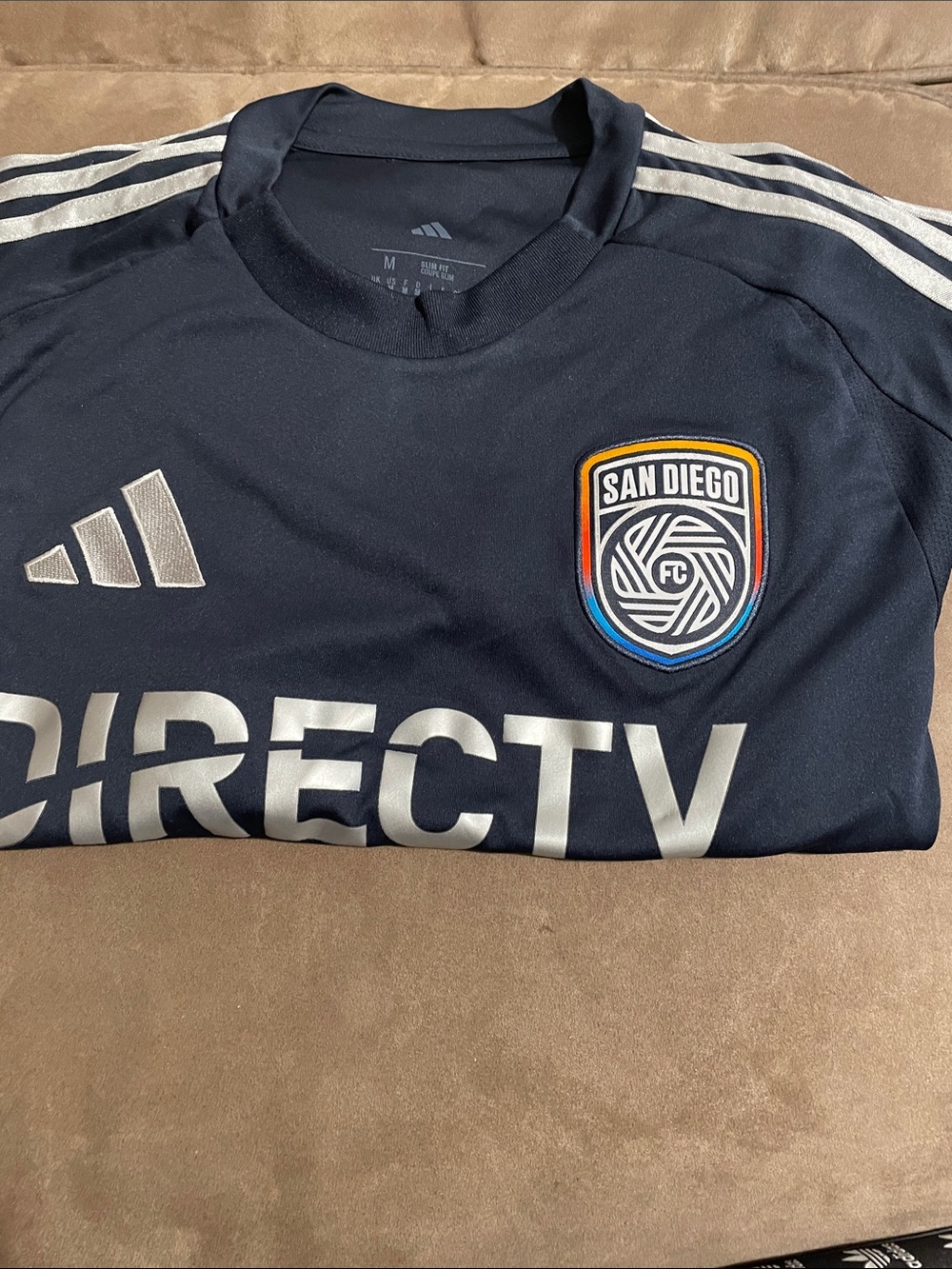 adidas San Diego FC Navy Soccer Jersey with Silver Accents